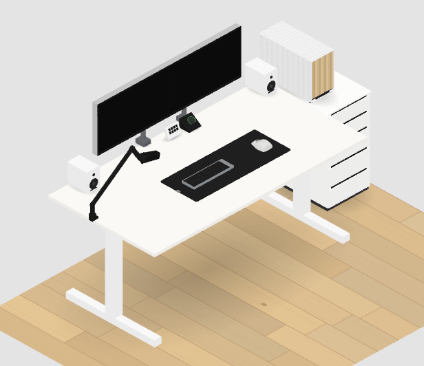 Dual Monitors desk setup